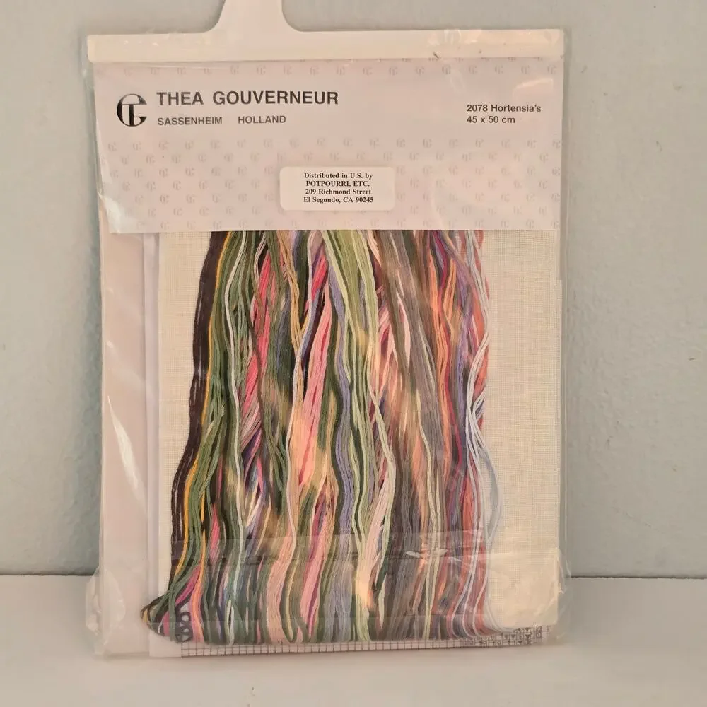Thea Gouverneur Hortensia's Garden Cross Stitch Kit Cottagecore Gardencore